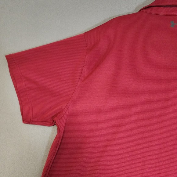 Under Armour Polo Shirt Mens 3XL Red Loose Short Sleeve - Picture 14 of 16